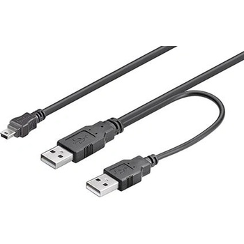 Goobay 93587 USB 2.0 Y 2x USB A(M) - miniUSB 5pinB(M), 0,6m, černý