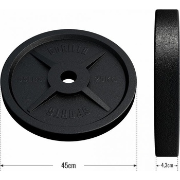 Gorilla Sports Zátěžová deska litina 50/51 mm 25 kg