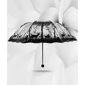 Gotický deštník průhledný skládací Forest