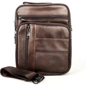 Gregorio pánská středně velká kožená crossbody taška no. 7457 tmavěhnědá