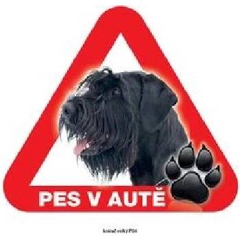 Grel nálepka na sklo pozor pes v autě knírač velký