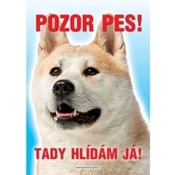 Grel nálepka pozor pes akita inu