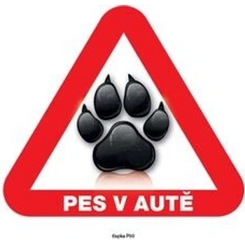 Grel nálepka pozor pes v autě tlapka