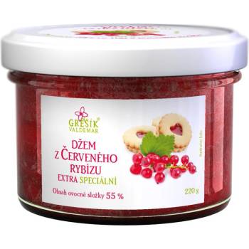 Grešík Valdemar Džem z Červeného rybízu BIO ovocná složka 55% 220 g