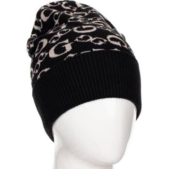 Guess dámská čepice Beanie černá s monogramem