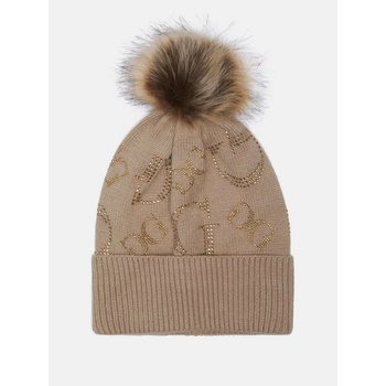 Guess dámská čepice Rhinestone logo hnědá