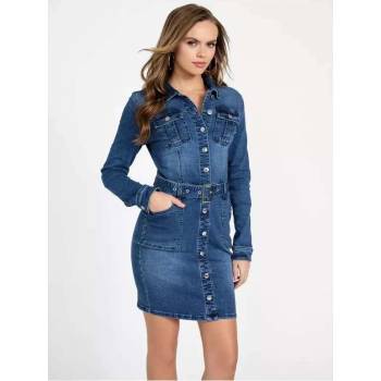 GUESS dámské džínové šaty Eco Veronique světle modré