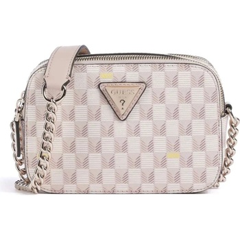 Guess G double zip crossody kabelka logo multi růžová