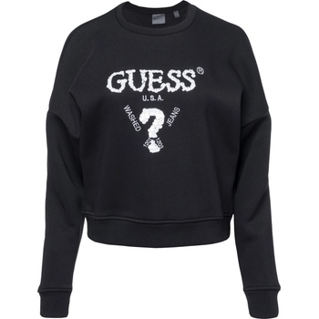 Guess mikina SARAH dámská s aplikací V4BQ11 KCHX0 V4BQ11.KCHX0 černá