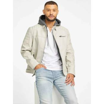 Guess pánská koženková bunda Davino bílá