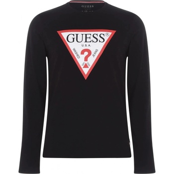Guess pánské triko Long Sleeve OriGinal černé