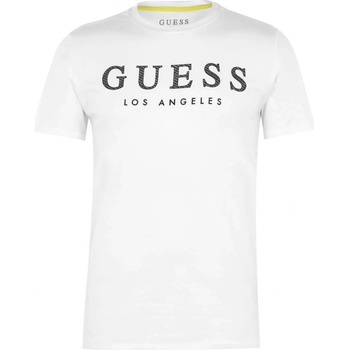 Guess pánské triko Textured Logo Bílé