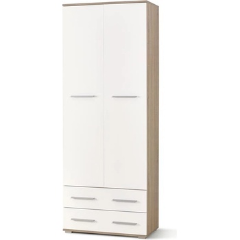 HALMAR Lima REG2 77x40x200cm bílý/dub sonoma