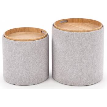 Halmar Taburet AVIKO 2 ks šedá / přírodní