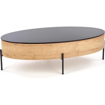 Halmar Zenga sklo černé, dub zlatý