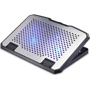 Hama chladicí stojan pro notebook Aluminium, naklápací, 2 ventilátory, modré podsvícení, tichý chod
