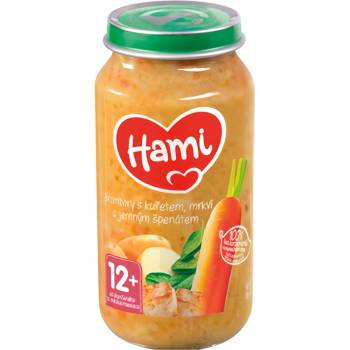 Hami Brambory s kuřetem mrkví a jemným špenátem 250 g