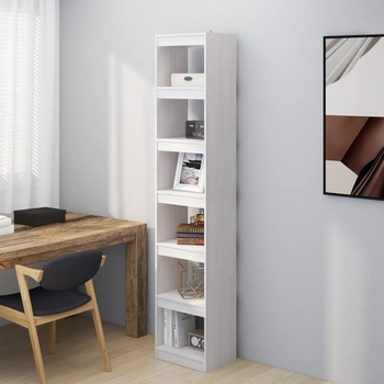 HangarStore.cz Knihovna/dělicí stěna bílá 40x30x199 cm masivní borovice, 808154
