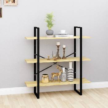 HangarStore.cz Knihovna se 3 policemi 100x30x105 cm masivní borovice, 806552