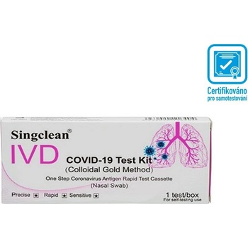Hangzhou SINGCLEAN COVID-19 výtěrový antigenní rychlotest z kraje nosu na koronavirus 1 ks