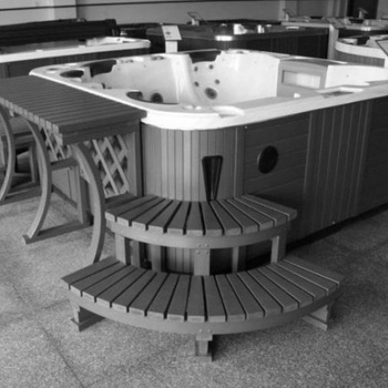 Hanscraft Schůdky k vířivce kulaté šedé 173013