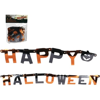 Happy Halloween metalická girlanda