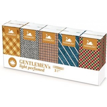 Harmony Gentlemens papírové kapesníky parfémované 3-vrstvé 10x10 ks