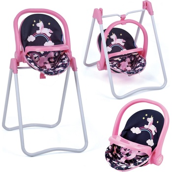 Hauck sada 3v1 jídelní židlička houpátko a autosedačka