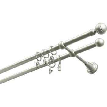 HEBR Garnýž Paola matná stříbrná dvojitá 300 cm