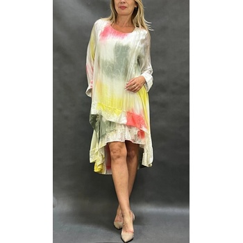 HEDVÁBNÉ šaty S KRAJKOU TAGLIA UNICA ŽLUTÁ