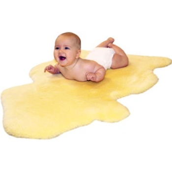 Heitmann Baby hladká ovčí vlna gold-beige 90-100 cm vystřižena z jednoho kusu