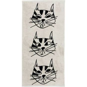 helen b Bavlněná osuška Kitty 70 × 140 cm, černá barva, bílá barva, textil