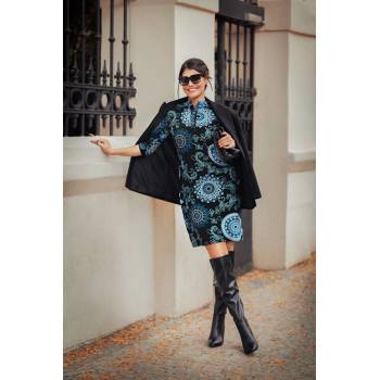 Himalife Košilové šaty Karina černá s modrou