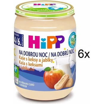 Hipp Bio na dobrou noc s keksy a jablky 6 x 190 g