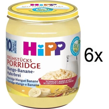 HiPP BIO Snídaňová ovesná kaše s mangem a banánem 6 x 160 g