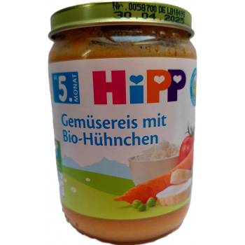HiPP BIO Zelenina a rýže s kuřecím masem 190 g