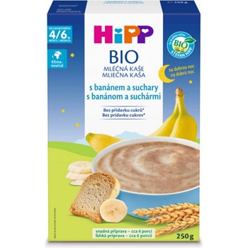 HiPP Mléčná kaše na noc BIO banán a suchary 250 g