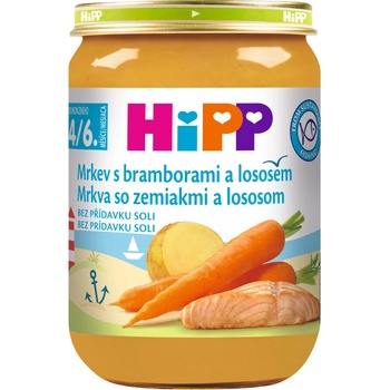 HiPP Mrkev s bramborami a lososem 190 g