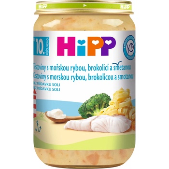 HiPP Těstoviny s mořskou rybou brokolicí a smetanou 220 g