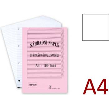 HIT OFFICE Náplň do kroužkového záznamníku A4 čistá 100 listů