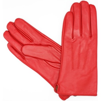 Hollig dámské zateplené kožené rukavice jahodově červené z pravé kůže jehnětina