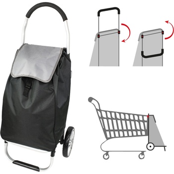 HomeLife Nákupní taška na kolečkách Carry černá