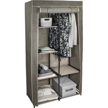 HomeLife Textilní skříň TextilHome hnědá 85 x 165 x 43 cm 5303