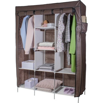 HomeLife Textilní skříň TextilHome XXL hnědá 126 x 160 x 45 cm