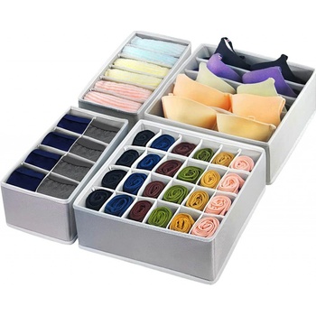 HomePRO AG126J Sada organizérů do zásuvky 32 x 32 cm/32 x 16 cm/28 x 14 cm 4ks šedá