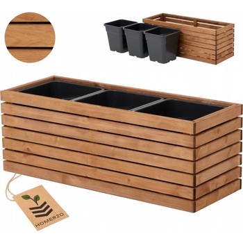 HOMERZO Květináč dřevo béžová hnědá 98 x 36,5 x 35 cm