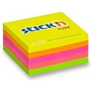 Hopax Stick'n Neon Cube Notes - samolepicí bloček - 51×51 mm, žlutý