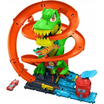 Hot Wheels CITY T-REX ÚTOČÍ NA HASIČSKOU STANICI
