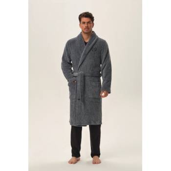 Hug pánský župan melírovaný modrý