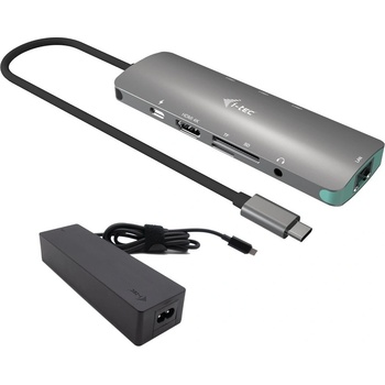 i-Tec USB-C Metal Nano Docking Station 4K HDMI LAN, Power Delivery 100 W + Charger 100W C31NANOLANPD100